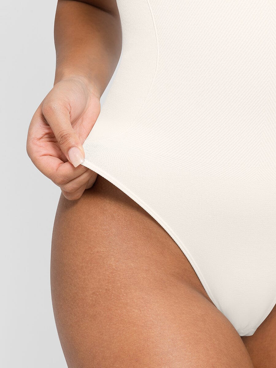 Wholesale ????Eco-friendly Square Collar High Elastic Knit Seamless Shapewear Bodysuit